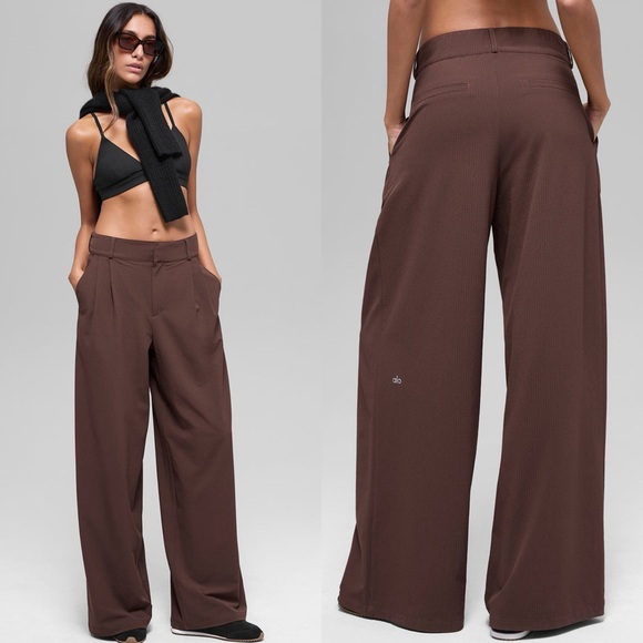 ALO Yoga Pants - ALO Dreamscape Trousers in Brown S
